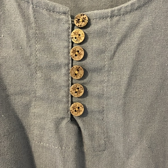 Blue/grey Short Sleeved Linen Dress | XL - Picture 2 of 6